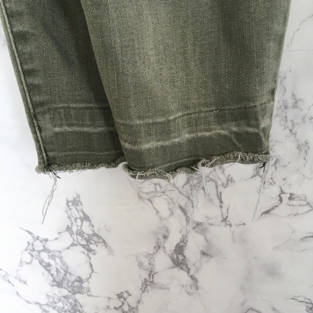 Realm Denim Olive Green Released Hem Skinny Jeans
